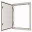 3-component flush-mounted door frame with door, double-bit lock, IP54, HxW=2060x1200mm, white thumbnail 1