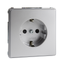 SCHUKO socket-outlet, shutter, screwless terminals, aluminium, Aquadesign thumbnail 4