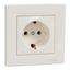 Asfora - single socket outlet with side earth - 16A cream thumbnail 3