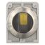 Illuminated selector switch actuator, RMQ-Titan, with thumb-grip, maintained, 3 positions, yellow, Front ring stainless steel thumbnail 4