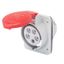 10° ANGLED FLUSH-MOUNTING SOCKET-OUTLET HP - IP44/IP54 - 3P+N+E 32A 440-460V 60HZ - RED - 11H - SCREW WIRING thumbnail 2