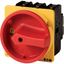 Main switch, P3, 100 A, flush mounting, 3 pole, 2 N/O, 2 N/C, Emergency switching off function, With red rotary handle and yellow locking ring thumbnail 3