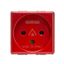 ISRAELI STANDARD SOCKET-OUTLET 250V ac - FOR DEDICATED LINES - 2P+E 16A - 2 MODULES - RED - SYSTEM thumbnail 2