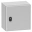 Spacial S3D plain door with mount.plate. H600xW400xD200.IP66 IK10 RAL7035. thumbnail 1