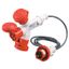 MULTIPLE SOCKET-COUPLERS 3 OUTPUTS IP67 - 2M FLEXIBLE CABLE - PLUG 16A - 2 SOCKET-OUTLETS 3P+E 400V 50/60HZ - RED - 6H thumbnail 2