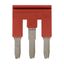 Short bar for terminal blocks 4 mm² push-in plus models, 3 poles, red thumbnail 2