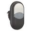 Double actuator pushbutton, RMQ-Titan, Actuators and indicator lights non-flush, momentary, White lens, white, black, Blank, Bezel: black thumbnail 6