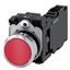 Pushbutton, 22 mm, round, metal, shiny, red, pushbutton, flat, momentary contact  3SU1150-0AB20-1FA0-Z Y12 thumbnail 1