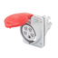 10° ANGLED FLUSH-MOUNTING SOCKET-OUTLET HP - IP44/IP54 - 2P+E 16A 380-415V 50/60HZ - RED - 9H - FAST WIRING thumbnail 1