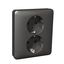 Exxact double socket-outlet earthed screwless anthracite thumbnail 2