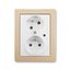 5593J-C02357 B1C3 Double socket outlet with earthing pins, shuttered, with turned upper cavity, with surge protection ; 5593J-C02357 B1C3 thumbnail 1