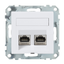 Exxact data socket - RJ45 Cat6a STP - with fixing frame & centre plate - angled thumbnail 4