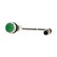 Pushbutton, Flat, momentary, 1 N/O, Cable (black) with M12A plug, 4 pole, 0.5 m, green, Blank, Bezel: titanium thumbnail 9