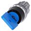 Key-operated switch O.M.R, 22 mm, round, metal, shiny, lock number 73038, blue, with 2 keys, 2 switch positions O thumbnail 1