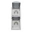 Vertical combination two-gang pin socket outlet, VISIO IP54 thumbnail 1