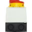 Main switch, T0, 20 A, surface mounting, 4 contact unit(s), 6 pole, 2 N/O, Emergency switching off function, With red rotary handle and yellow locking thumbnail 14