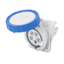 10° ANGLED FLUSH-MOUNTING SOCKET-OUTLET HP - IP66/IP67 - 2P+E 16A 200-250V 50/60HZ - BLUE - 6H - FAST WIRING thumbnail 1