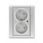 5593F-C02357 08 Double socket outlet with earthing pins, shuttered, with turned upper cavity, with surge protection thumbnail 1
