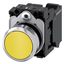 Pushbutton, 22 mm, round, metal, shiny, yellow, pushbutton, flat, momentary contact type, 1 NO, spring-type  3SU1150-0AB30-3BA0-Z Y15 thumbnail 1