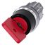 Key-operated switch O.M.R, 22 mm, round, metal, shiny, lock number 73037, red, with 2 keys, 2 switch positions O thumbnail 2