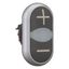 Double actuator pushbutton, RMQ-Titan, Actuators and indicator lights non-flush, momentary, White lens, black, black, inscribed, Bezel: titanium thumbnail 7