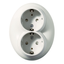 Renova - double socket outlet - 2P + E - 16 A - 250 V AC - white thumbnail 3