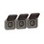 Triple pre-wired power socket 3x2P+E horizontal waterproof Plexo 16A 250V IP55 3 positions with anthracite bezels thumbnail 2