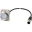 Illuminated pushbutton actuator, Flat, maintained, 1 N/O, Cable (black) with M12A plug, 4 pole, 1 m, LED white, White, Blank, 24 V AC/DC, Metal bezel thumbnail 4