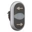Double actuator pushbutton, RMQ-Titan, Actuators and indicator lights non-flush, momentary, White lens, black, black, inscribed, Bezel: titanium, arro thumbnail 11