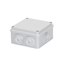 JUNCTION BOX WITH PLAIN SCREWED LID - IP55 - INTERNAL DIMENSIONS 100X100X50 - WALLS WITH CABLE GLANDS - GREY RAL 7035 thumbnail 1
