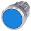 Pushbutton, 22 mm, round, metal, shiny, blue, pushbutton, flat, latching, 3SU1050-0AA50-0AA0-Z Y11 thumbnail 1