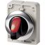 Illuminated selector switch actuator, RMQ-Titan, With thumb-grip, maintained, 2 positions (V position), red, Metal bezel thumbnail 6