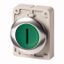 Illuminated pushbutton actuator, RMQ-Titan, Flat, maintained, green, inscribed, Metal bezel thumbnail 1