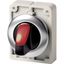 Illuminated selector switch actuator, RMQ-Titan, with thumb-grip, maintained, 3 positions, red, Front ring stainless steel thumbnail 3