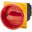Main switch, P1, 25 A, flush mounting, 3 pole, Emergency switching off function, With red rotary handle and yellow locking ring, Lockable in the 0 (Of thumbnail 1
