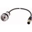Pushbutton, classic, flat, maintained, 1 N/O, cable (black) with m12a plug, 4 pole, 0.2 m thumbnail 1