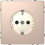 SCHUKO socket-outlet, shutter, screwl. term., champagne metallic, System Design thumbnail 4