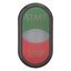 Double actuator pushbutton, RMQ-Titan, Actuators and indicator lights non-flush, momentary, White lens, green, red, inscribed, Bezel: black, START/STO thumbnail 5