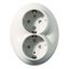 Renova - double socket outlet - 2P + E - 16 A - 250 V AC - white thumbnail 4