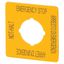 Label, emergency stop, HxW=50x50mm, yellow, DE, EN, FR, IT thumbnail 3