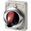 Illuminated selector switch actuator, RMQ-Titan, With thumb-grip, momentary, 2 positions, red, Metal bezel thumbnail 3