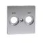 Central plate marked R/TV+SAT for antenna socket-outlet, aluminium, System M thumbnail 2