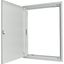 Flush-mounting door frame with sheet steel door and three-point turn-lock for 3-component system, W = 1200 mm, H = 1560 mm, white thumbnail 3