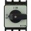 On-Off switch, P1, 40 A, centre mounting, 3 pole, with black thumb grip and front plate thumbnail 1