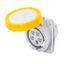 10° ANGLED FLUSH-MOUNTING SOCKET-OUTLET HP - IP66/IP67 - 2P+E 16A 100-130V 50/60HZ - YELLOW - 4H - SCREW WIRING thumbnail 2