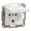 Asfora - single socket outlet with side earth - 16A lid wo frame white thumbnail 3