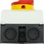 Main switch, P1, 25 A, surface mounting, 3 pole + N, Emergency switching off function, With red rotary handle and yellow locking ring, Lockable in the thumbnail 44