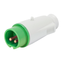 STRAIGHT PLUG - IP44 - 2P 32A 20-25V and 40-50V 401-500HZ - GREEN - 11H - SCREW WIRING thumbnail 1