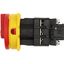 Main switch, P1, 32 A, flush mounting, 3 pole, Emergency switching off function, With red rotary handle and yellow locking ring, Lockable in the 0 (Of thumbnail 39