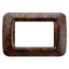 TOP SYSTEM PLATE - IN TECHNOPOLYMER - 3 GANG - ENGLISH WALNUT - SYSTEM thumbnail 1